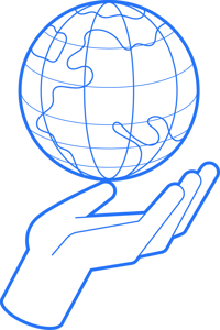 GoodFuels illustration - Hand holding globe - GoodFuels
