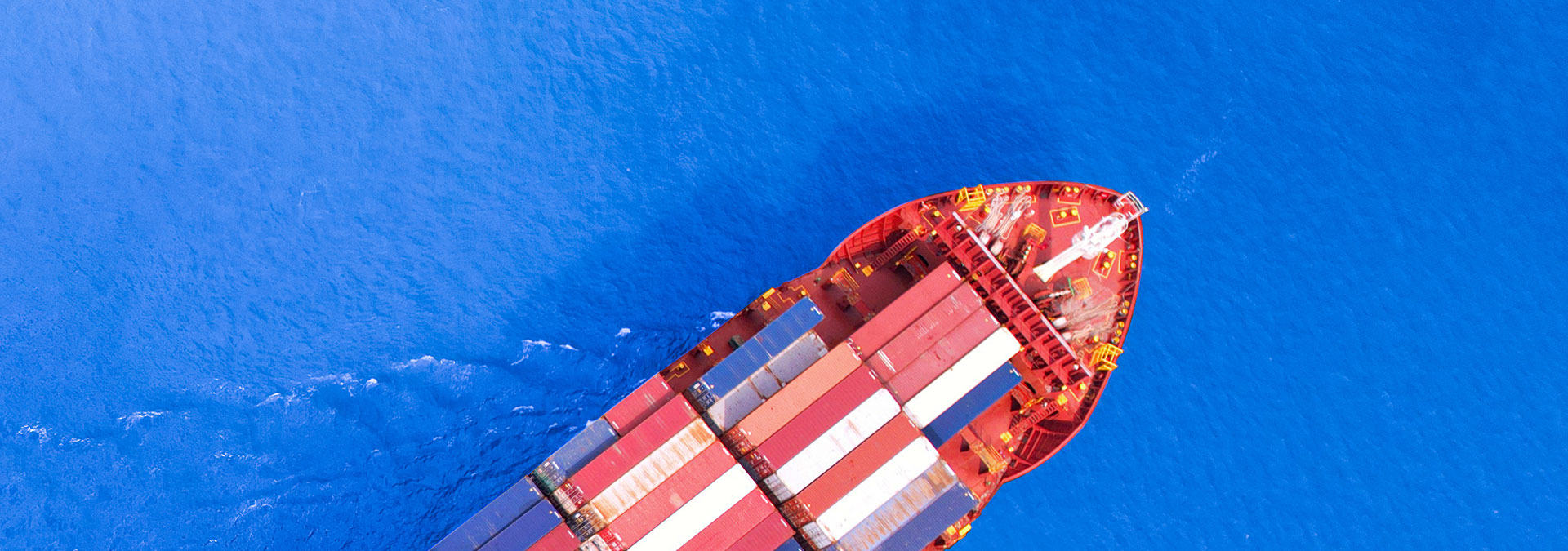 A container vessel as seen from above